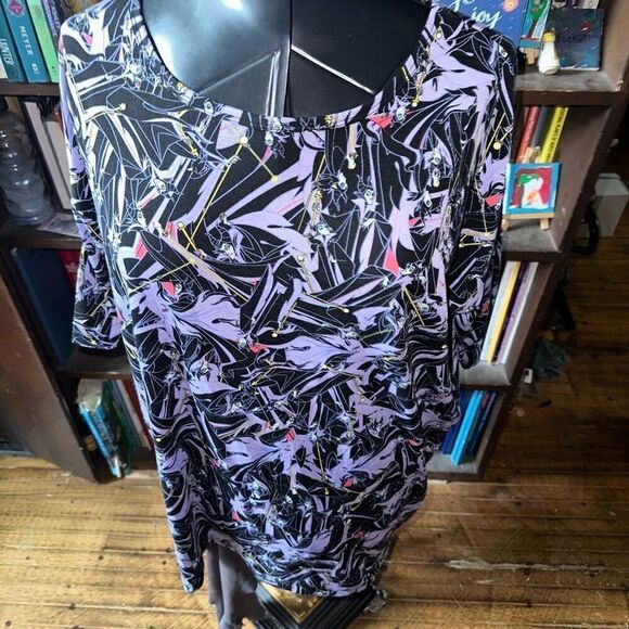 Lularoe Disney Villains Maleficent L high low lounge tunic - Picture 1 of 3
